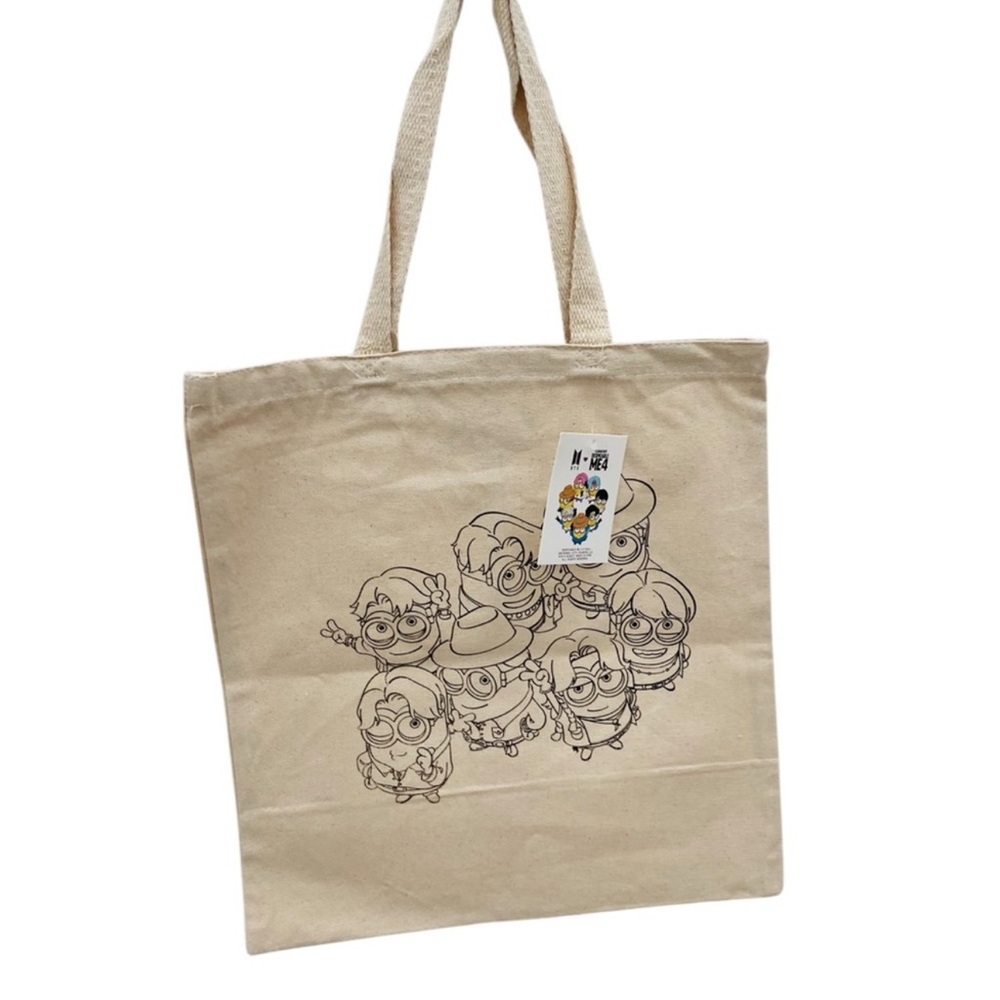 BTS Cartoon Character Print Tote